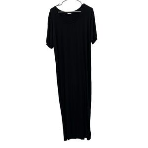 RTR Ingrid &‎ Isabel Black Short Sleeve Stretchy Jersey Knit Maxi Dress Sz XS